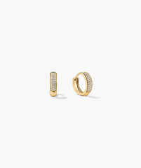 Bold PavÃ© Diamond Huggie Hoops-14k Yellow Gold / Natural Diamond