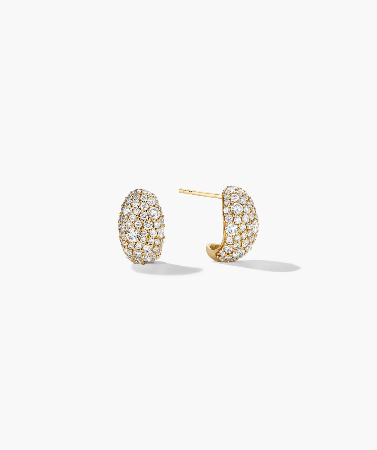 DÃ´me PavÃ© Lab Grown Diamond Huggies-14k Yellow Gold / Lab Grown Diamond