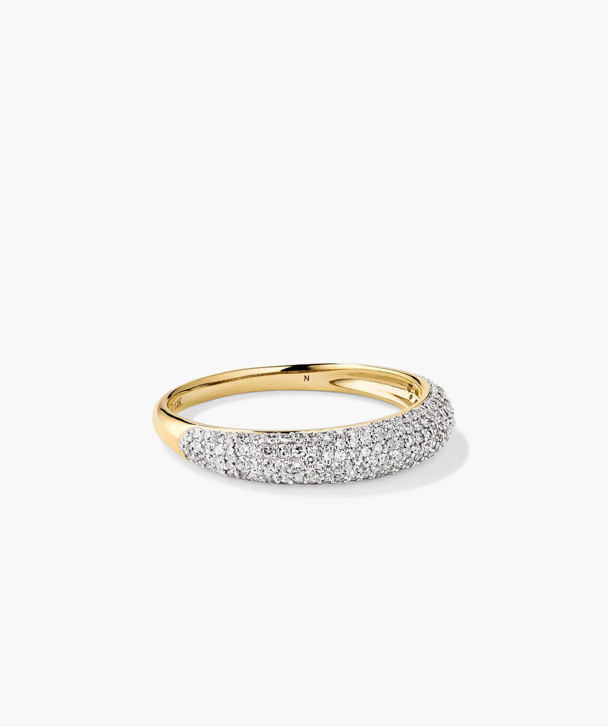 PavÃ© Diamond Thin DÃ´me Ring-14k Yellow Gold / Natural Diamond / 4
