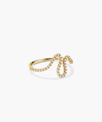 Interconnected Wave PavÃ© Diamond Ring-14k Yellow Gold / Natural Diamond / 5