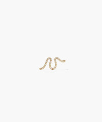 Interconnected Single Wave PavÃ© Diamond Stud-14k Yellow Gold / Natural Diamond / Left Side