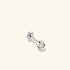 Flat Back Labret-14k White Gold