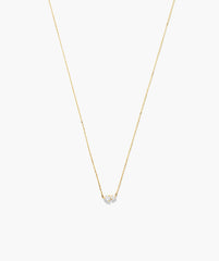 Beverly Necklace-10k Yellow Gold / Lab Grown White Sapphire / 14-16"