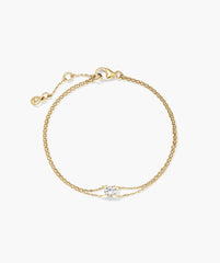 Round Lab Grown Sapphire Bracelet-18k Gold Vermeil / Lab Grown Sapphire / 7-8 inches