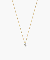 Round Lab Grown Sapphire Necklace-18k Gold Vermeil / Lab Grown White Sapphire / 16-18 inches
