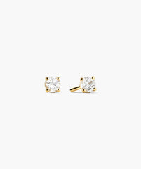 Round Lab Grown Sapphire Studs-18k Gold Vermeil / Lab Grown Sapphire