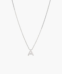 Letter Necklace-Sterling Silver / Q / 14-16 inches
