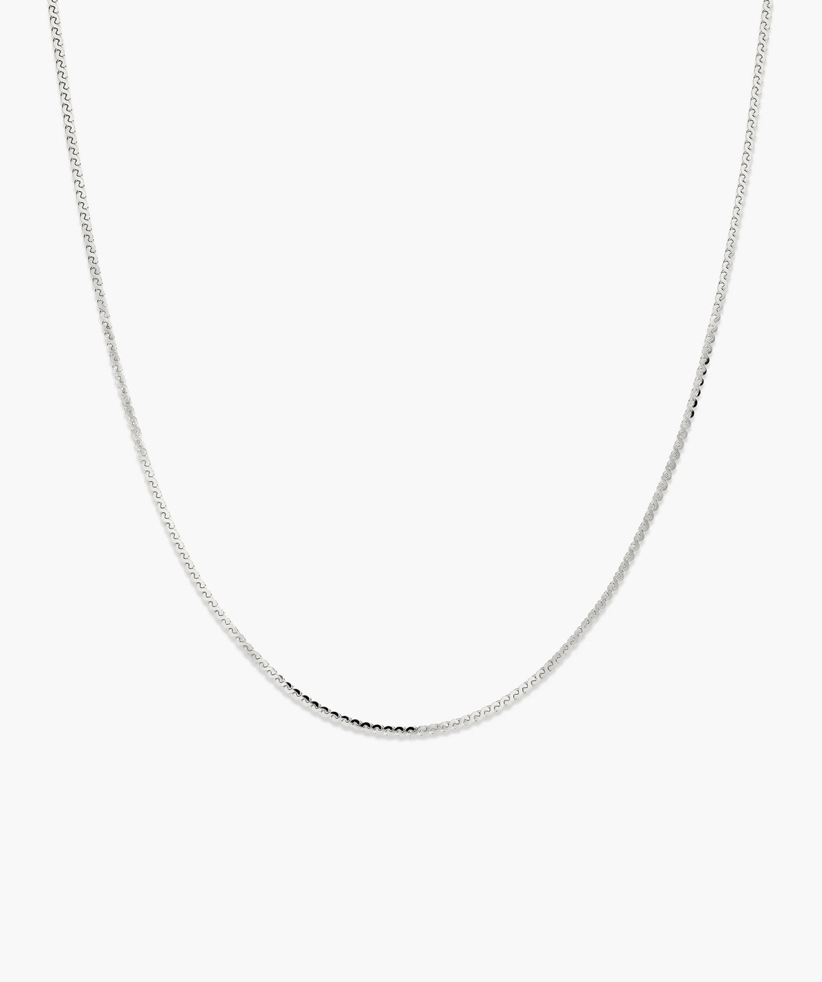 Serpentine Chain Necklace-Sterling Silver / 16 inches