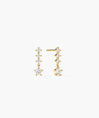 Simone Drop Earrings-18k Gold Vermeil / Lab Grown White Sapphire