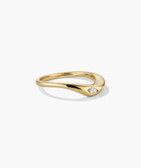 Organic DÃ´me Thin Marquise Cut Nesting Ring-14k Yellow Gold / Lab Grown Diamond / 4