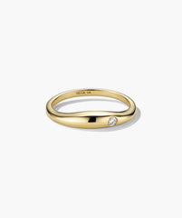 Organic DÃ´me Thin Nesting Ring-Sterling Silver / Lab Grown Diamond / 5