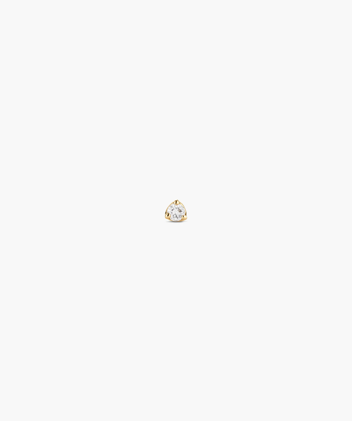 Single Baby Diamond Stud-14k Yellow Gold / Natural Diamond / Flat Back