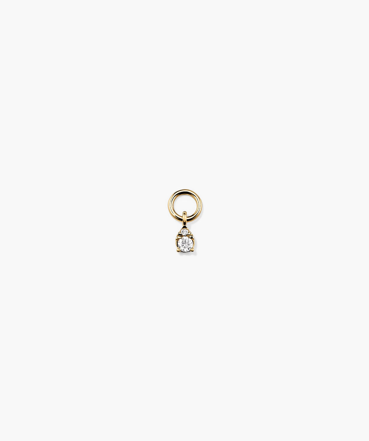 Mini Pear Diamond Hoop Charm-14k Yellow Gold / Natural Diamond