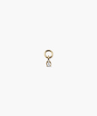 Mini Pear Diamond Hoop Charm-14k Yellow Gold / Natural Diamond