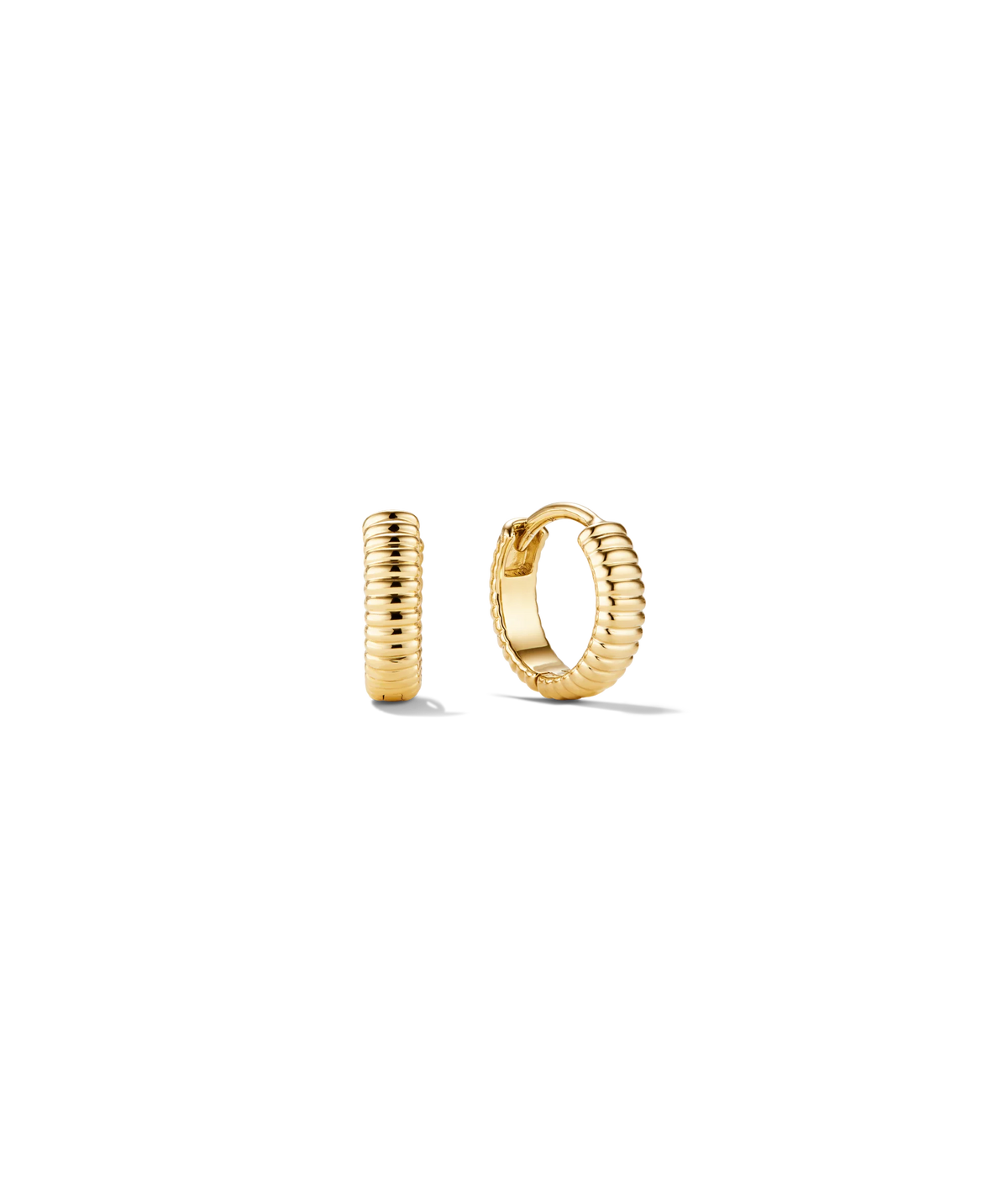 Charlotte Textured Huggie Hoops-18k Gold Vermeil