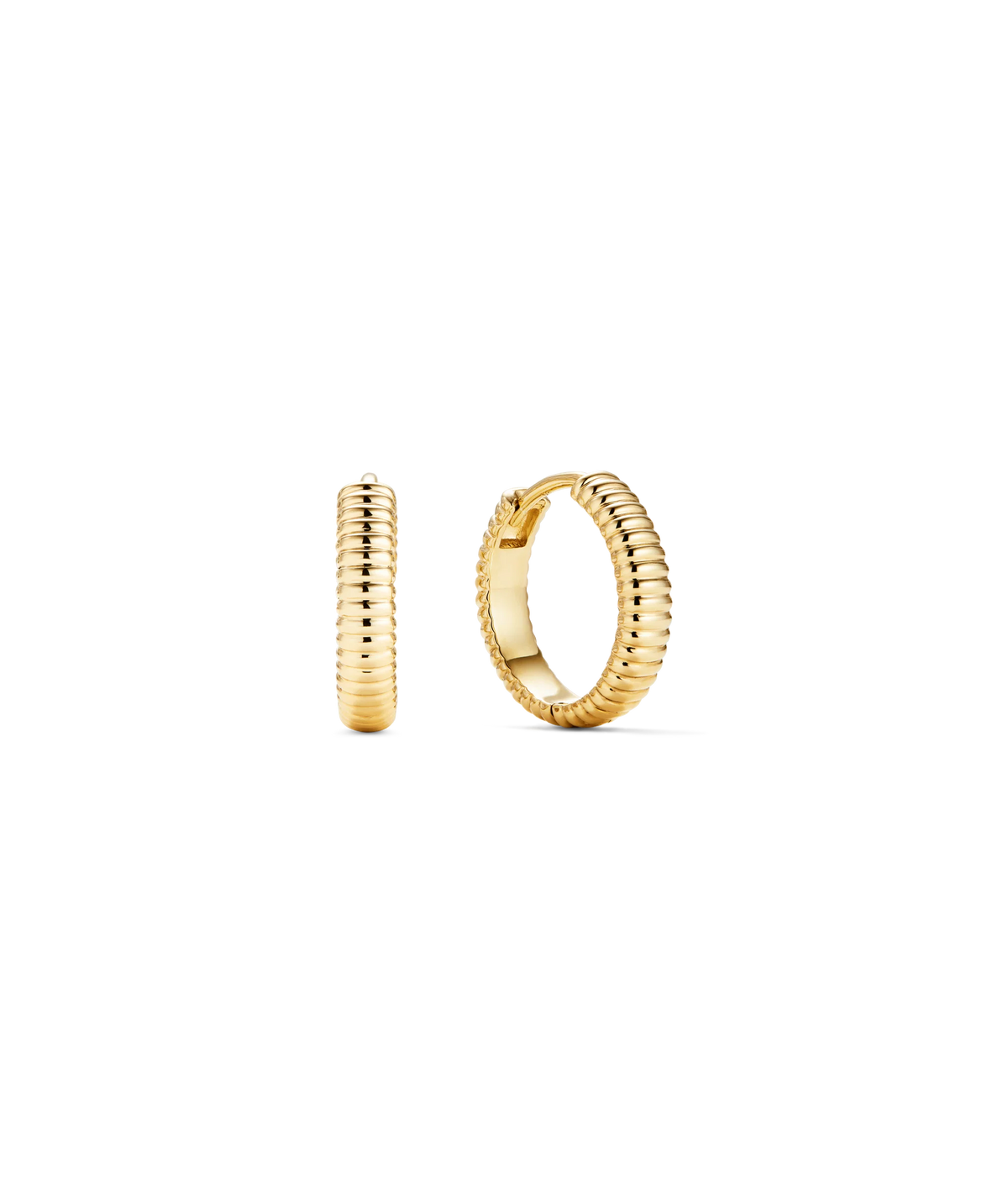 Charlotte Textured Hoops-18k Gold Vermeil