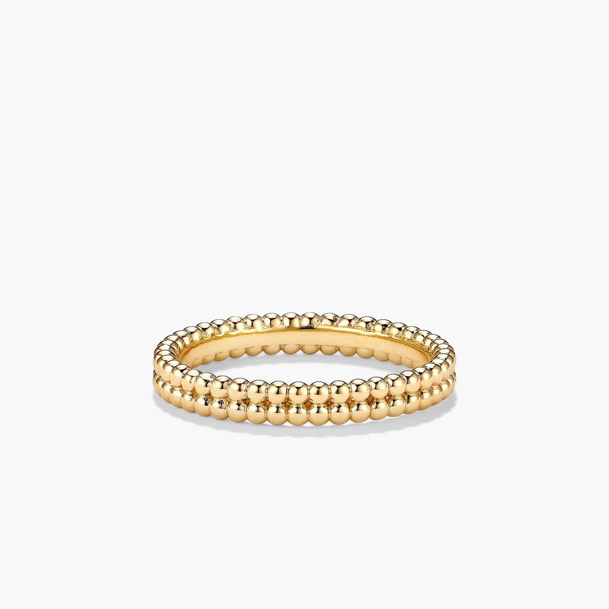 Duo Beaded Stacker Ring-18k Gold Vermeil / 5