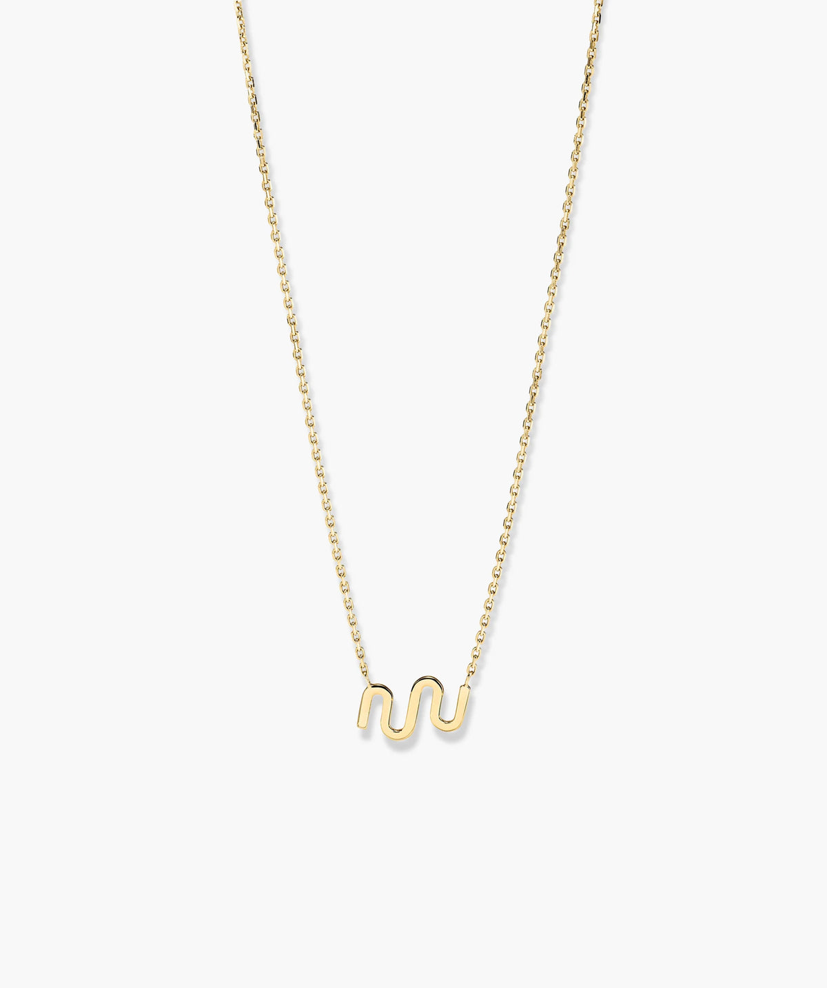Zodiac Sign Necklace-14k Yellow Gold / Aquarius / 14-16 inches