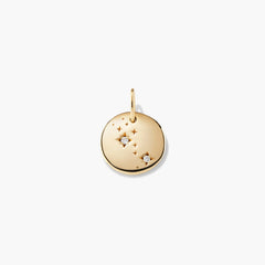 Zodiac Charm Pendant-14k Yellow Gold / Natural Diamond / Capricorn