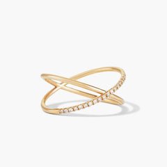 PavÃ© Diamond X Ring-14k Yellow Gold / Natural Diamond / 5