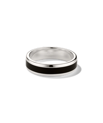 Meridian Ring-Sterling Silver, Black Enamel / 13