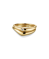 Organic DÃ´me Nesting Ring Set-18k Gold Vermeil / Lab Grown White Sapphire / 4