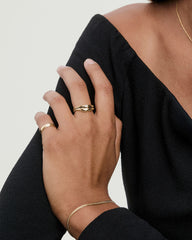 Organic DÃ´me Nesting Ring Set-18k Gold Vermeil / Lab Grown White Sapphire / 4