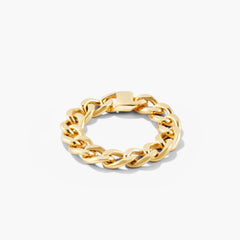 Bold Chain Ring-14k Yellow Gold / 4