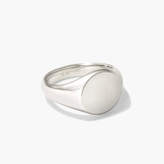 Bold Round Signet Ring-Sterling Silver / 11