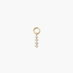 Single Diamond Icicle Hoop Charm-14k Yellow Gold / Natural Diamond