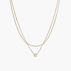 Layered Opal Necklace-18k Gold Vermeil / Opal / 15-17 inches