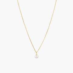 Mini Pearl Pendant Necklace-18k Gold Vermeil / Pearl / 15-17 inches