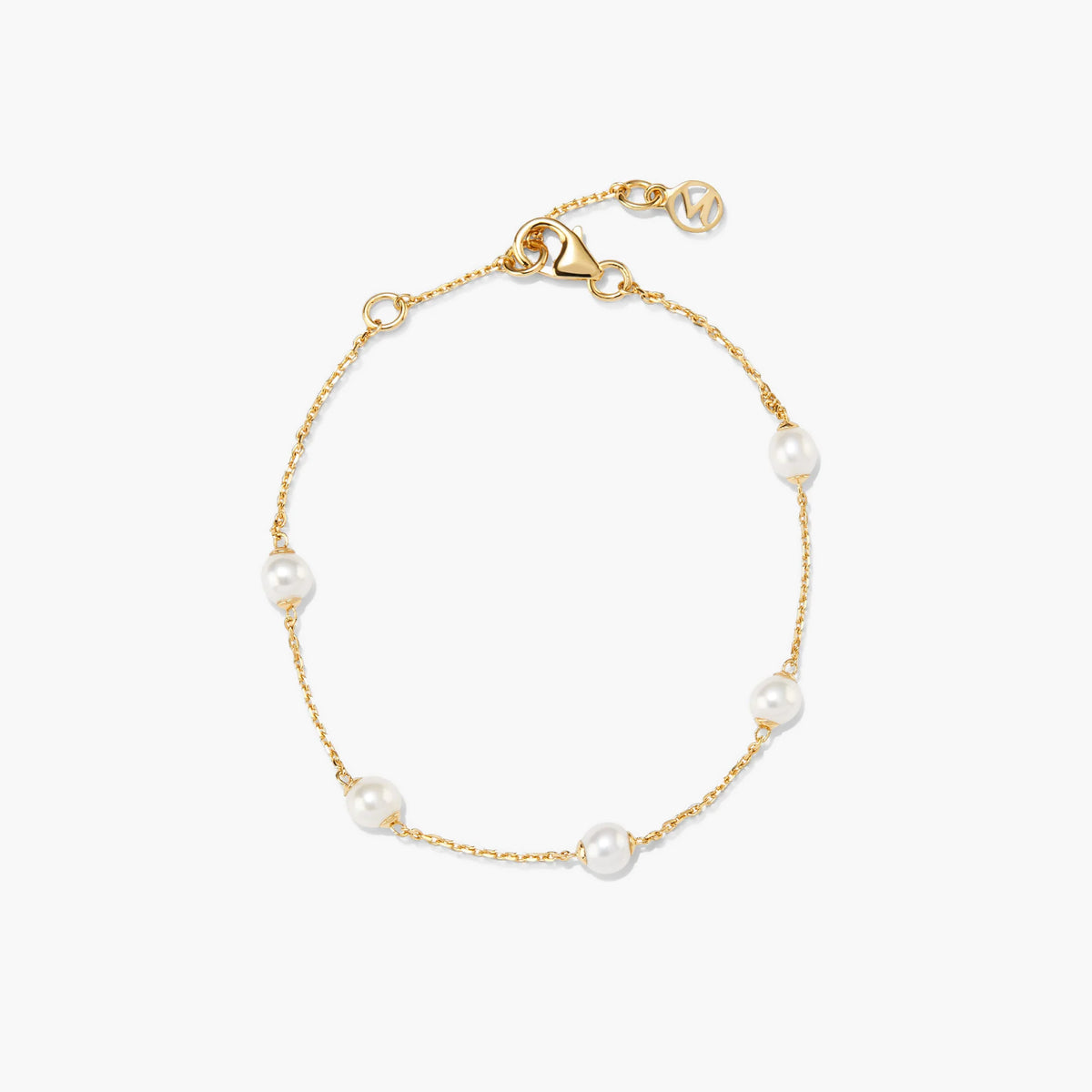 Mini Pearl Satellite Bracelet-18k Gold Vermeil / Pearl / 6-7 inches