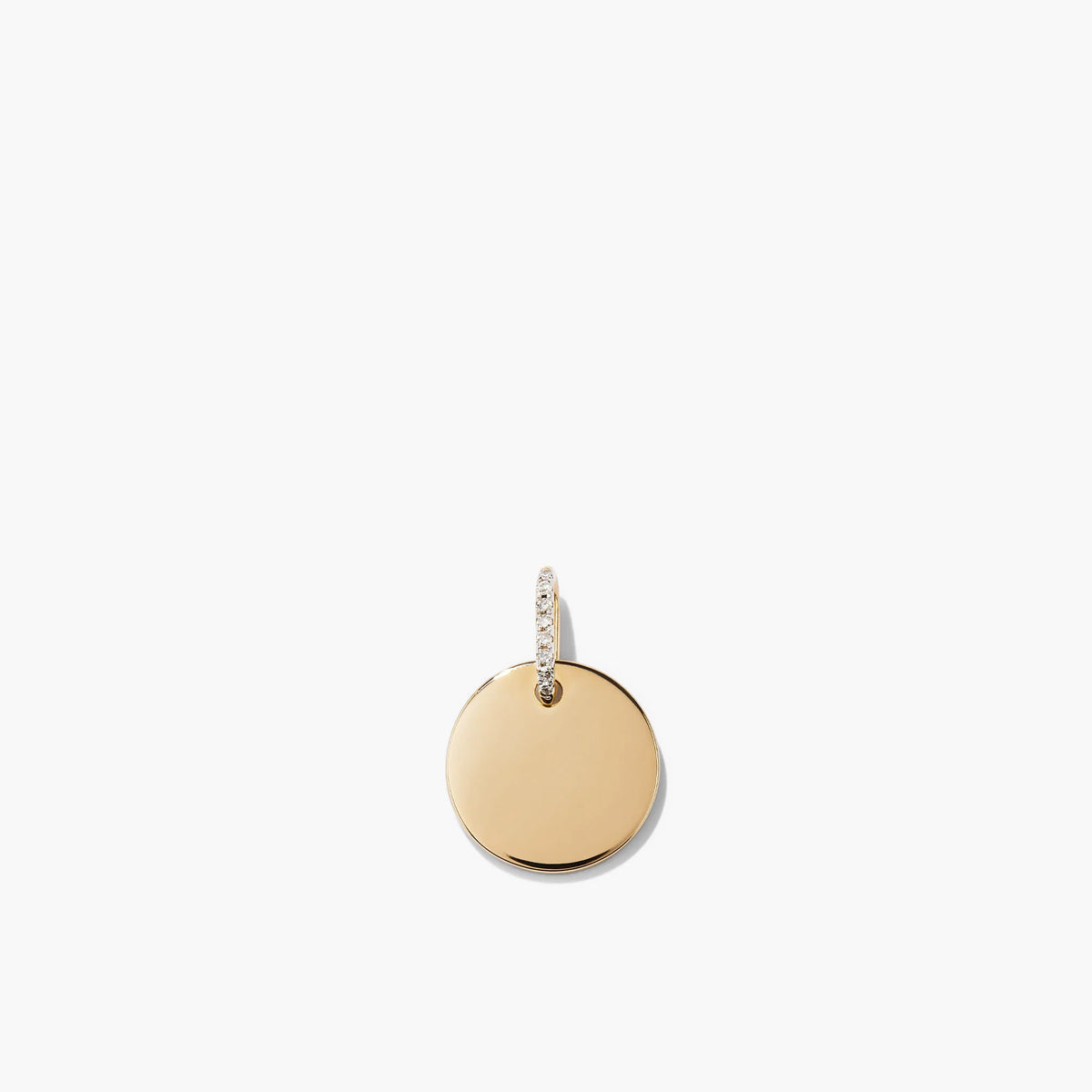 Disc PavÃ© Diamond Engravable Charm-14k Yellow Gold / Natural Diamond