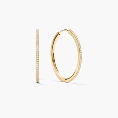 PavÃ© Diamond Large Hoops-14k Yellow Gold / Natural Diamond