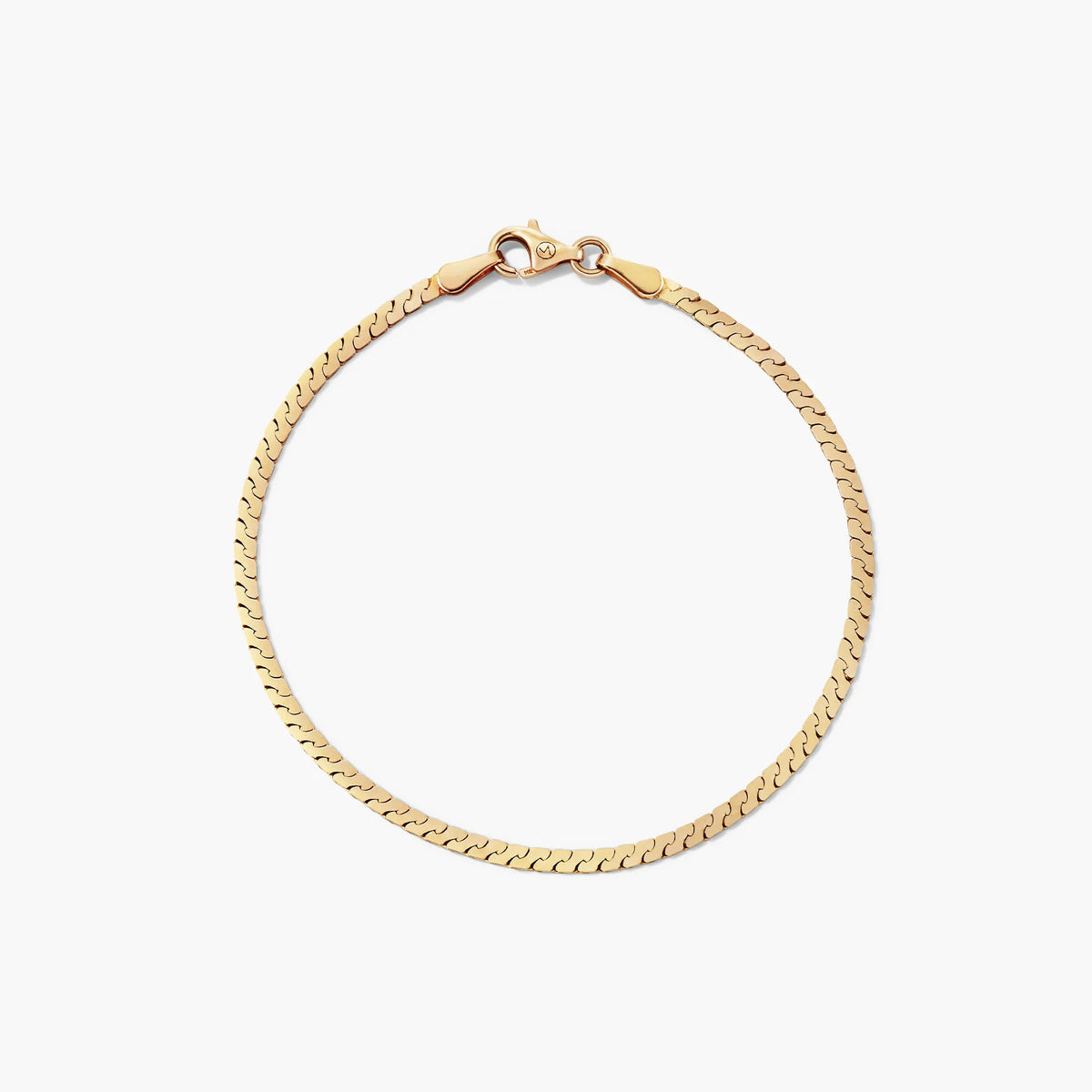 Serpentine Chain Bracelet-14k Yellow Gold / 6 inches
