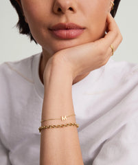 Letter Bracelet-14k Yellow Gold / S / 6-7 inches