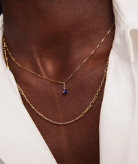 Birthstone Charm-10k Yellow Gold / Blue Sapphire