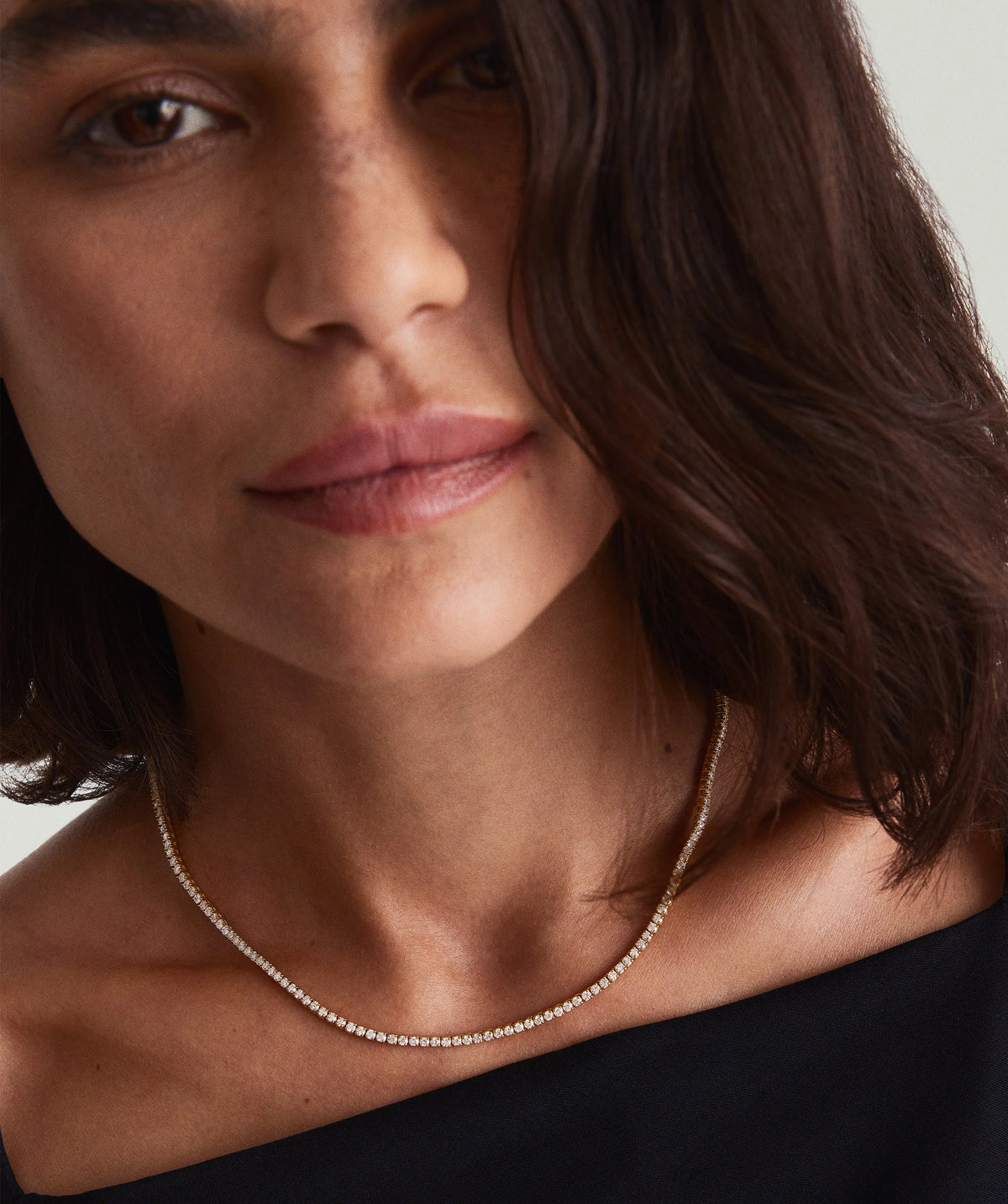 Diamond Tennis Necklace 1.8mm-14k Yellow Gold / Natural Diamond / 15.5 inches