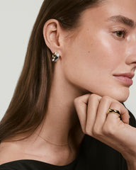 Brioche Mixed Metal Hoops-18k Gold Vermeil, Sterling Silver