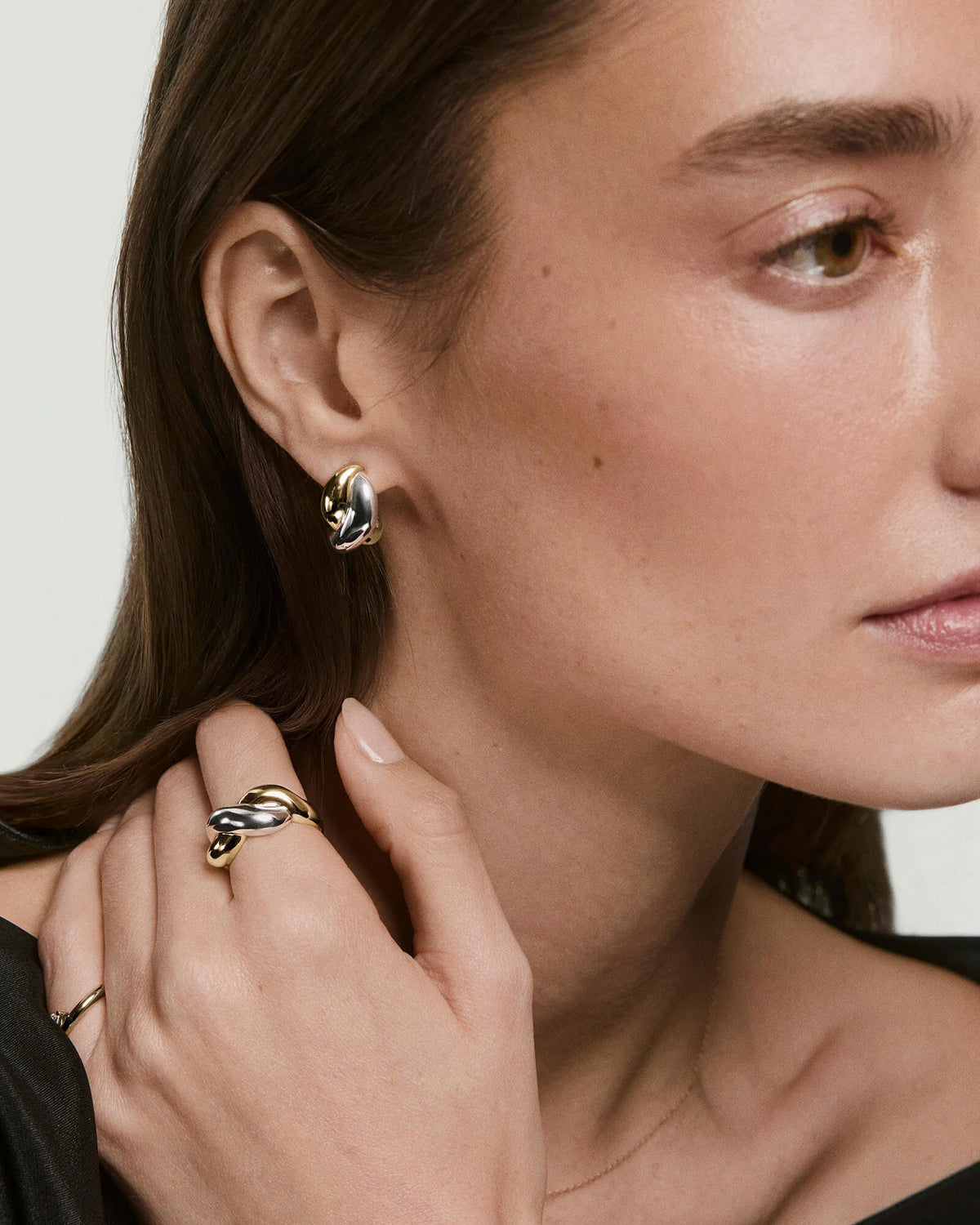 Brioche Mixed Metal Ring-18k Gold Vermeil, Sterling Silver / 4
