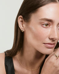 Brioche PavÃ© Lab Grown Sapphire Huggies-18k Gold Vermeil / Lab Grown Sapphire