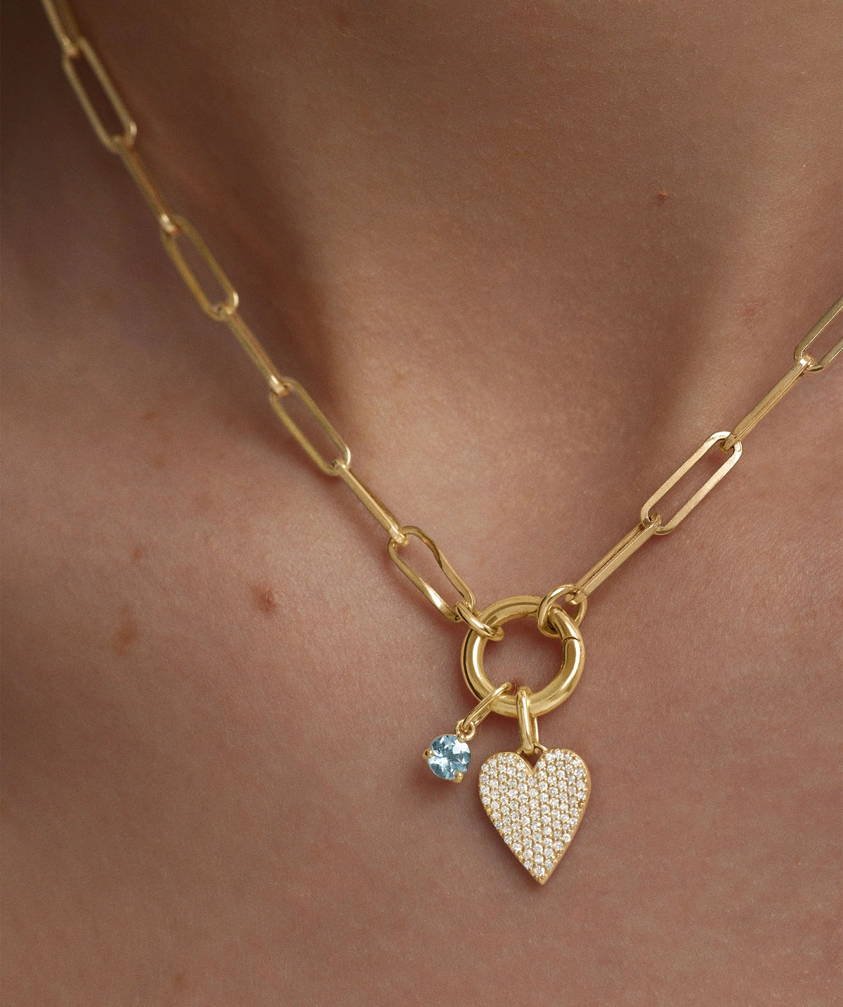 PavÃ© Diamond Heart Pendant-14k Yellow Gold / Natural Diamond