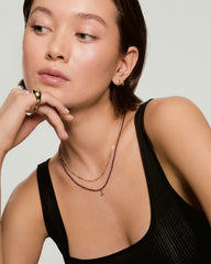 Carmen Beaded Necklace-18k Gold Vermeil / Rhodolite / 16-18"