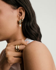 Brioche Pearl Drop Earring-Sterling Silver / Pearl