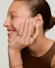 PavÃ© Puzzle Stacking Ring-18k Gold Vermeil / Lab Grown White Sapphire / 7