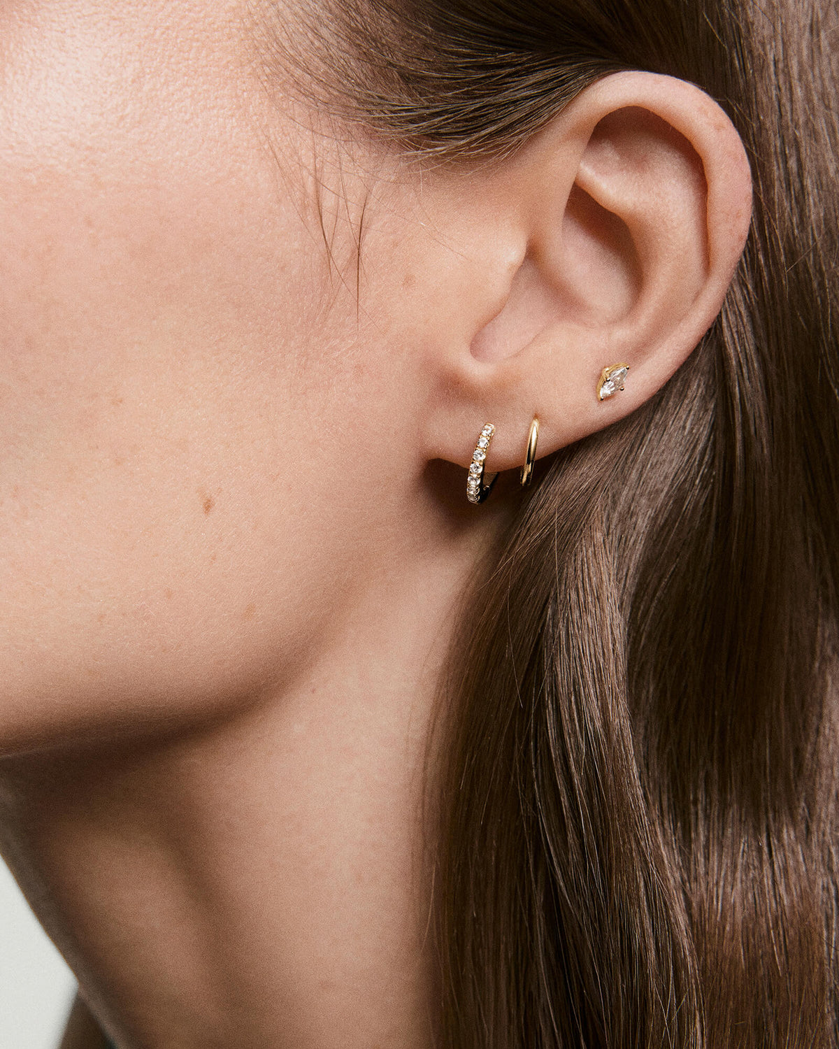 PavÃ© Lab Grown Sapphire Huggie Hoops-18k Gold Vermeil / Lab Grown Sapphire