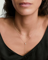 Celeste Lab Grown Diamond Lariat Necklace-14k Yellow Gold / Lab Grown Diamond / 16-18 inches