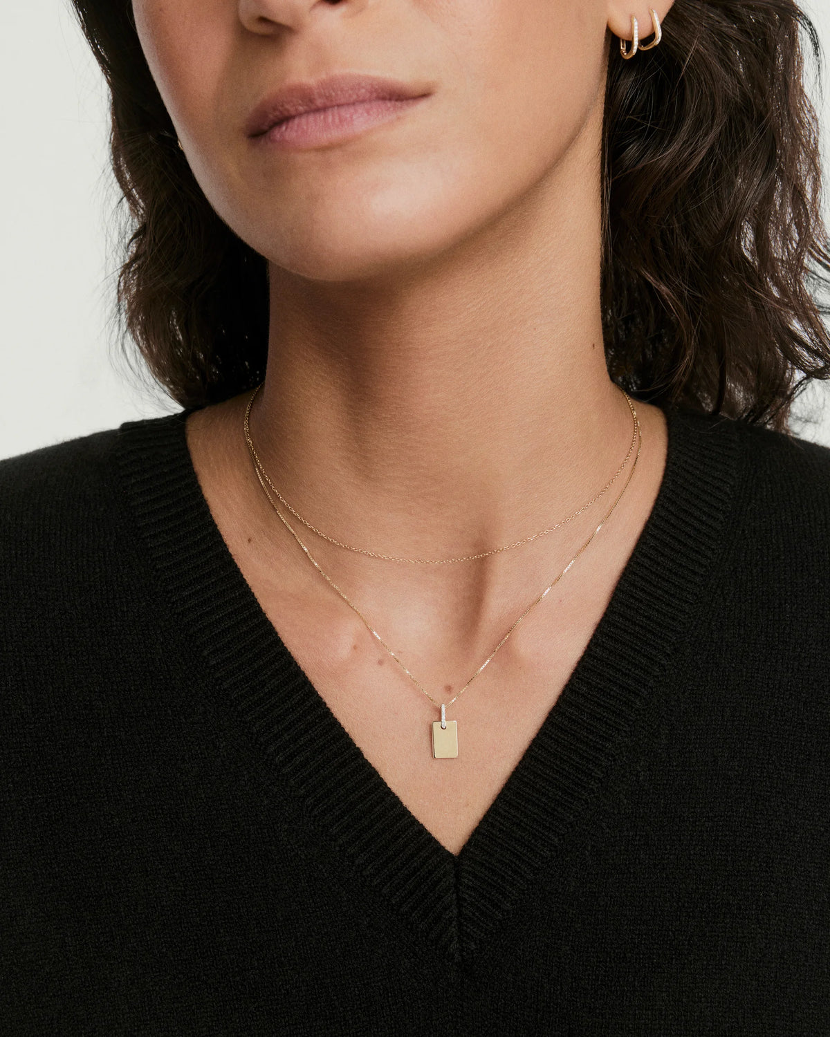 Tag PavÃ© Diamond Engravable Charm-14k Yellow Gold / Natural Diamond