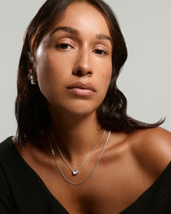 Lucia Necklace-Sterling Silver / Lab Grown White Sapphire / 15-17"